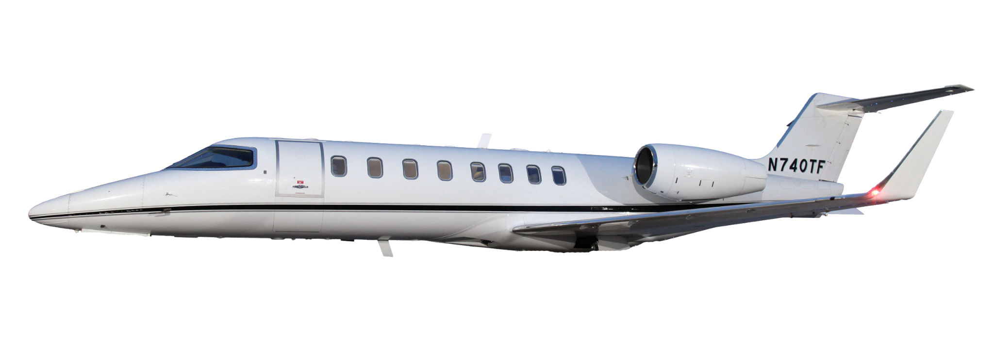 Side profile of Learjet 45 45-074 N740TF